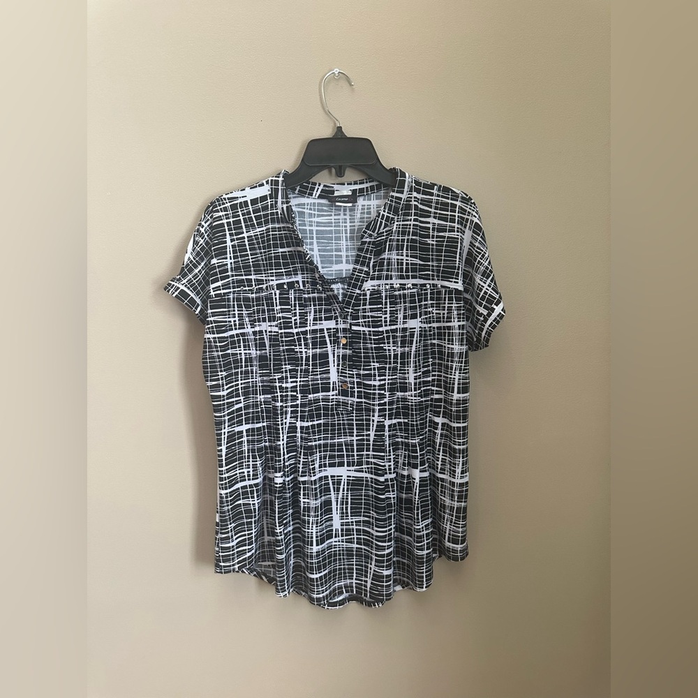 Cocomo Black and White Patterned Blouse